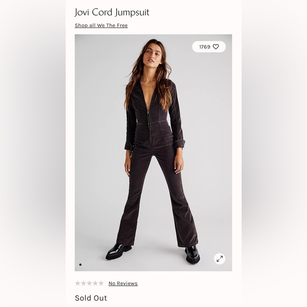 NWT FREE PEOPLE JOVI CORD JUMPSUIT